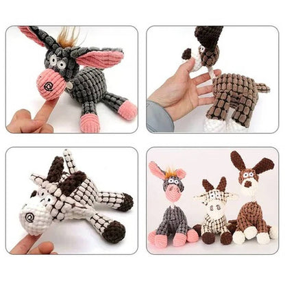 Plush Dog Toy with Reinforced Squeaker for Chewing and Fetch
