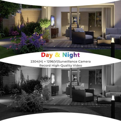 Outdoor Floodlight with 2K Security Camera, Motion Sensor, 2300LM LED, Night Vision