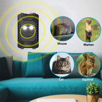 Car Pest Repellent with Ultrasonic Waves and LED Flashing Light, Set of 2