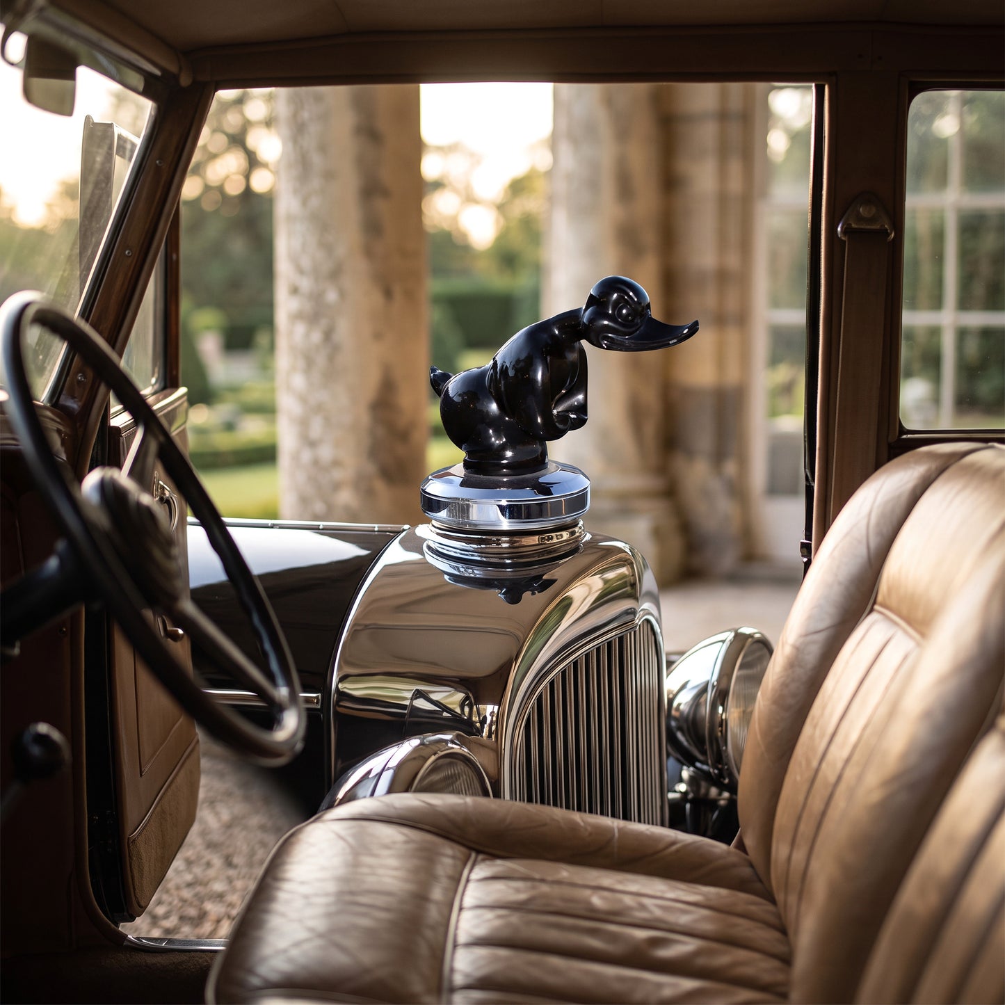 Chrome Duck Radiator Emblem with Integrated Mounting Pins