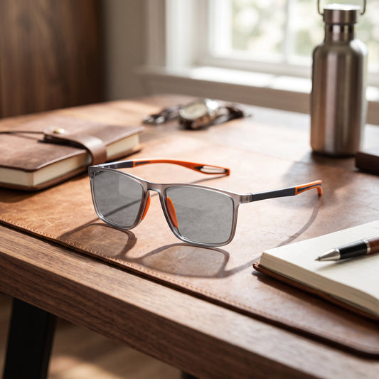 Progressive Reading Glasses with Blue Light Filter and Titanium Frame