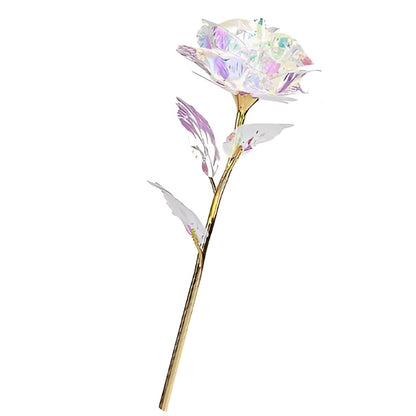 Holographic Rose with Hand-Placed Petals and Iridescent Coating