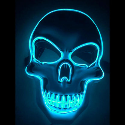 LED Skeleton Mask with Glow Lines and Color Changing Lights for Halloween