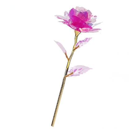 Holographic Rose with Hand-Placed Petals and Iridescent Coating