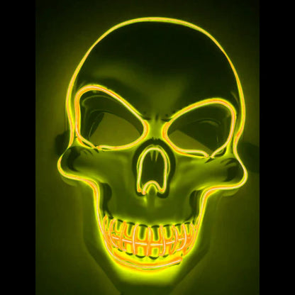 LED Skeleton Mask with Glow Lines and Color Changing Lights for Halloween