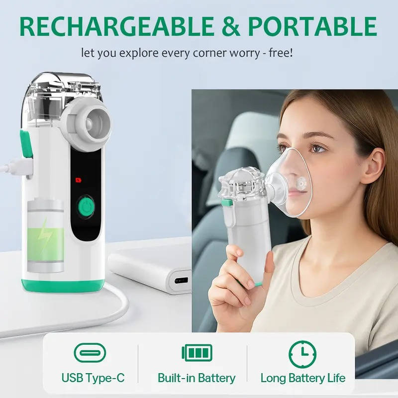 Portable USB Rechargeable Mist Inhaler Device with LED Display