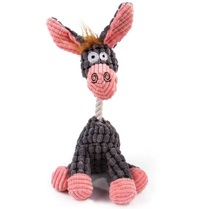 Plush Dog Toy with Reinforced Squeaker for Chewing and Fetch