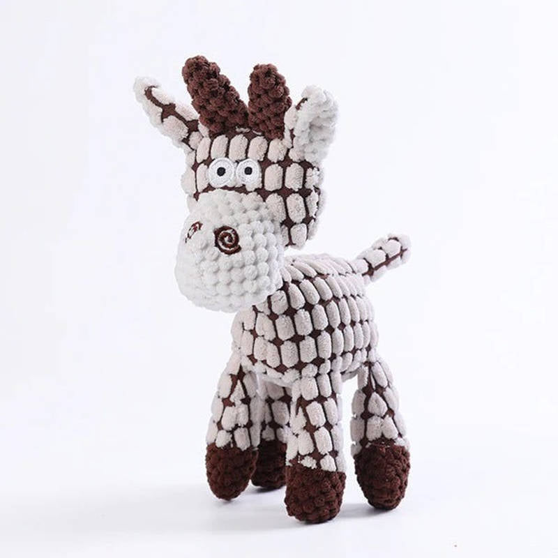 Plush Dog Toy with Reinforced Squeaker for Chewing and Fetch