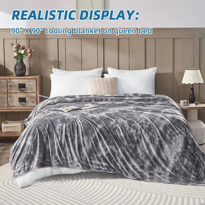 Breathable Summer Blanket with Nylon Cooling Side and Soft Back