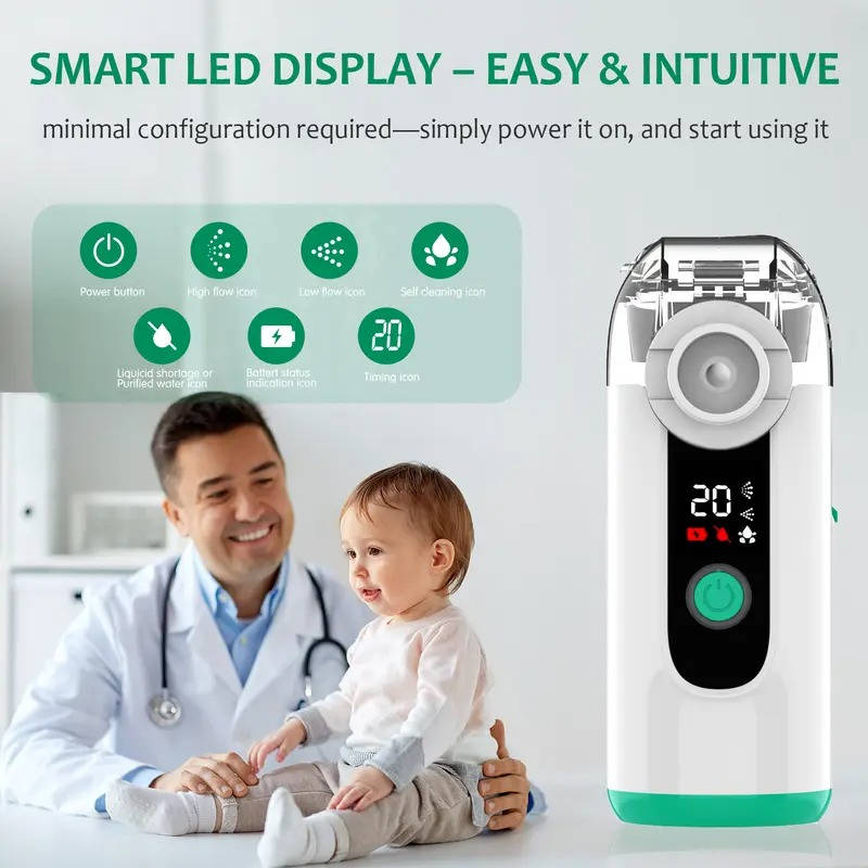Portable USB Rechargeable Mist Inhaler Device with LED Display