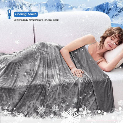 Breathable Summer Blanket with Nylon Cooling Side and Soft Back