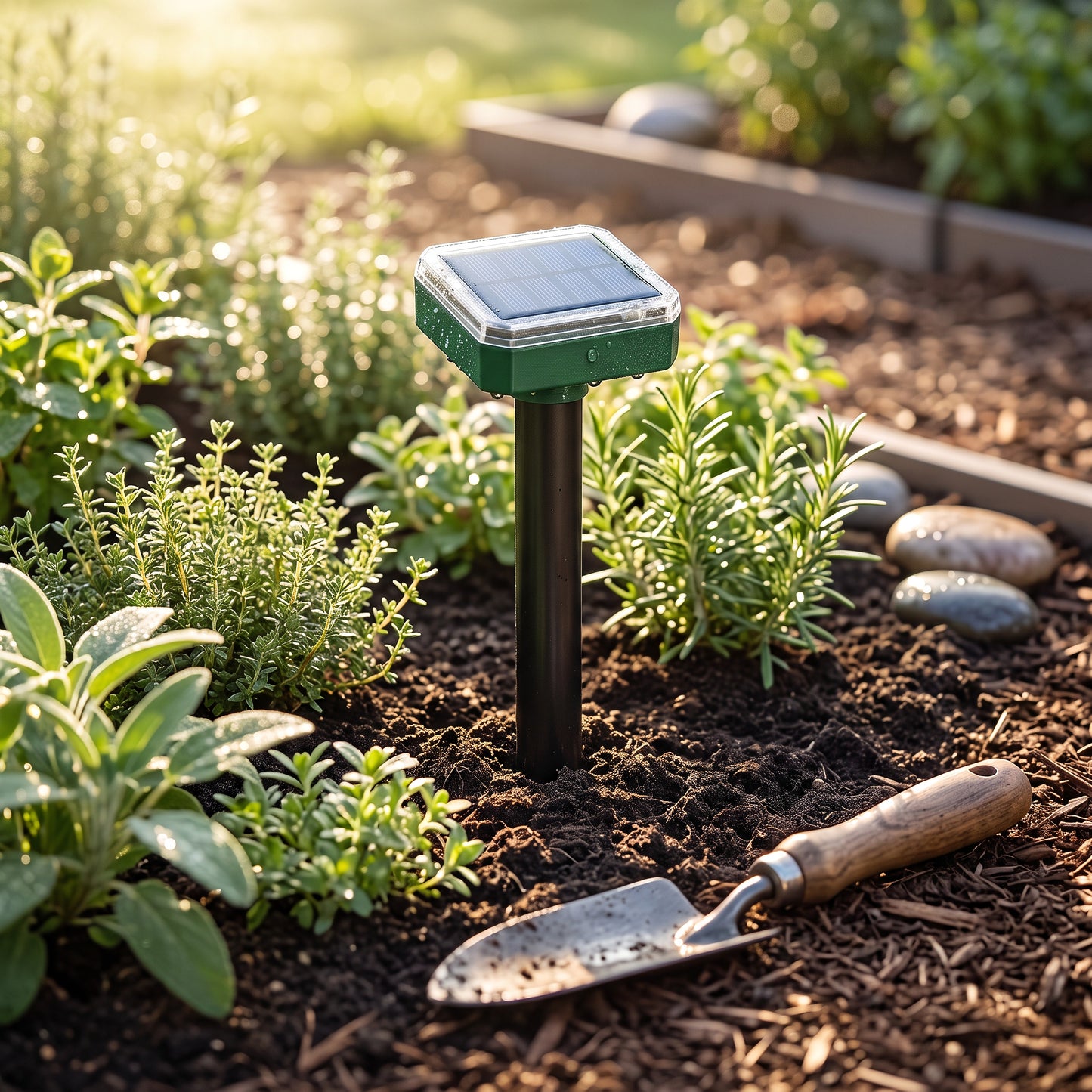 Solar Ultrasonic Rodent Repellent with Variable Frequency Sound and IP65 Waterproof Rating