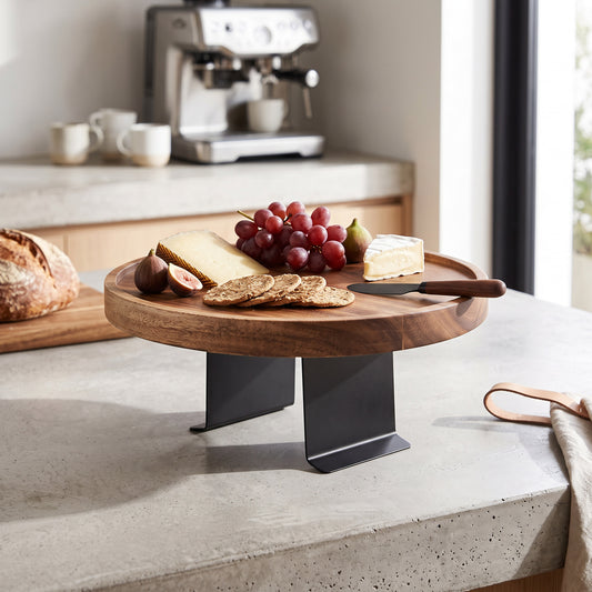 Solid Wood Sofa Arm Tray with Clip Attachment and Walnut Finish