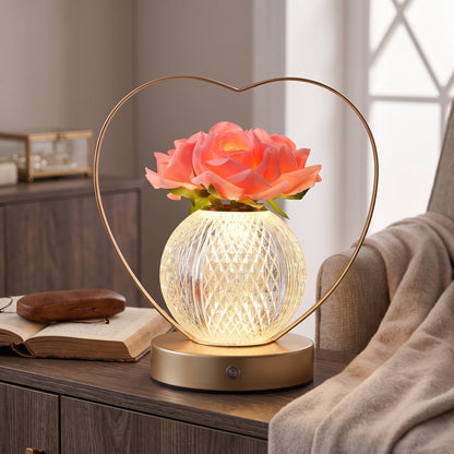 Rechargeable Sunflower Night Light with Touch Dimming and Yellow Glow