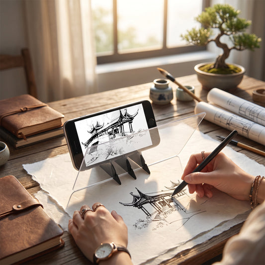 Smartphone Drawing Projector with Optical Lenses for Accurate Image Tracing
