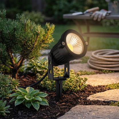12V LED Landscape Spotlight with 270-Degree Adjustable Head and 500 Lumens, 10-Pack
