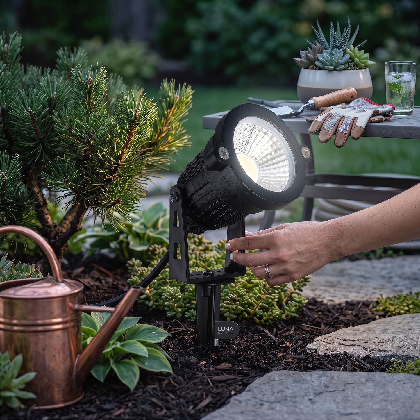 12V LED Landscape Spotlight with 270-Degree Adjustable Head and 500 Lumens, 10-Pack