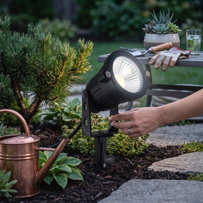 12V LED Landscape Spotlight with 270-Degree Adjustable Head and 500 Lumens, 10-Pack