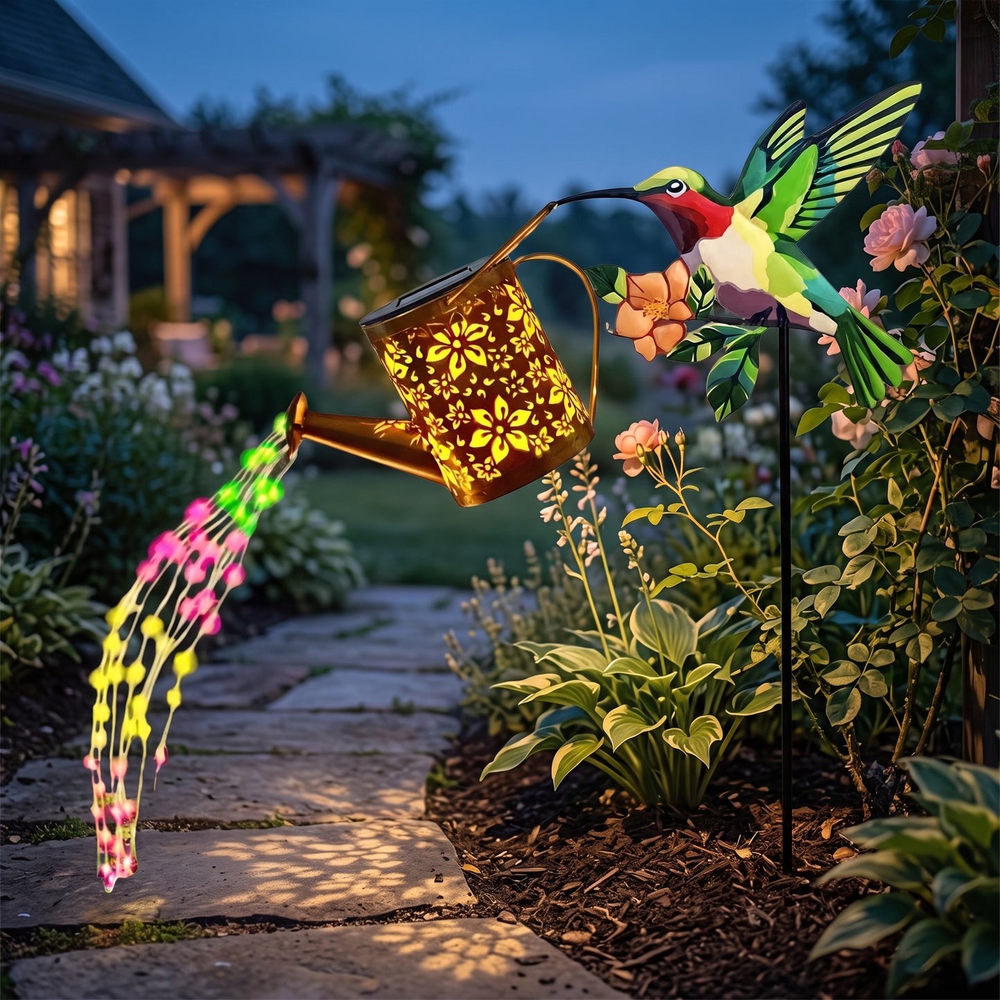 Outdoor Solar Pathway Light with Automatic Dusk-to-Dawn Sensor and Extended Runtime