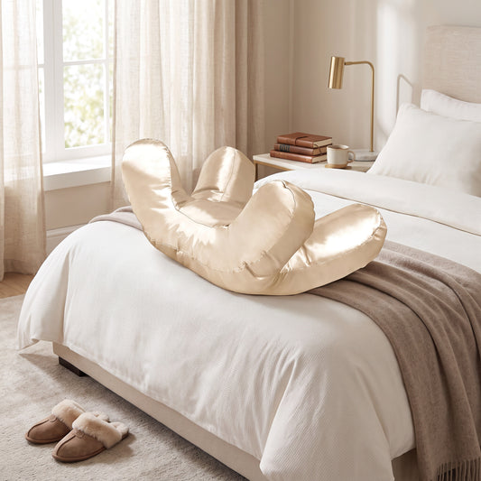 Contoured Face Support Pillow with Raised Pillars and Removable Washable Case
