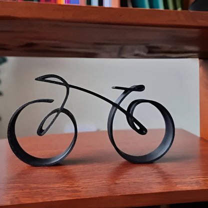 Wire Frame Bicycle Sculpture with Minimalist Metal Design