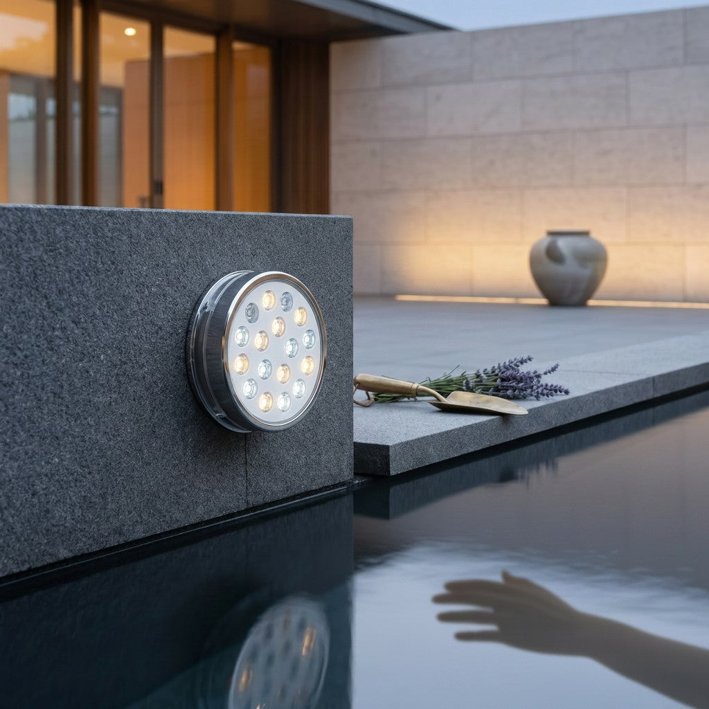Submersible Pool Light with 12-Color Remote Control and Suction Cup Mount