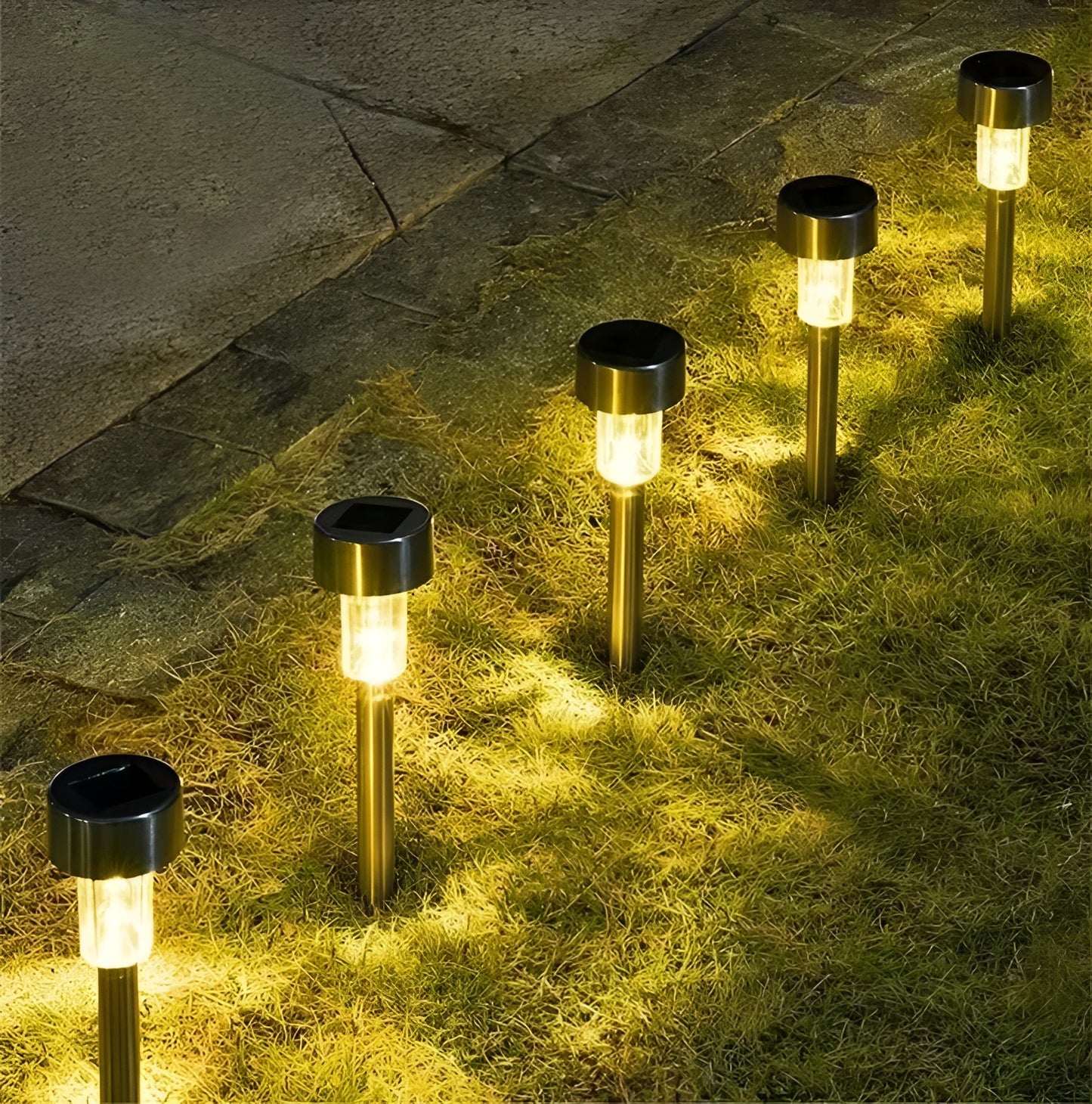 Solar Pathway Stake Lights for Garden and Yard Decor, 10 Piece