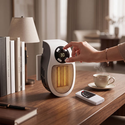 Compact Space Heater with Tip Over Protection and Overheat Shutoff