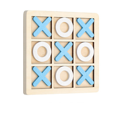 Hardwood Noughts and Crosses Board with Natural Finish for Travel Bags Patios and Game Shelves