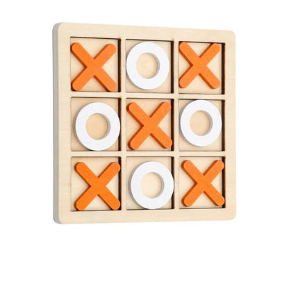 Hardwood Noughts and Crosses Board with Natural Finish for Travel Bags Patios and Game Shelves