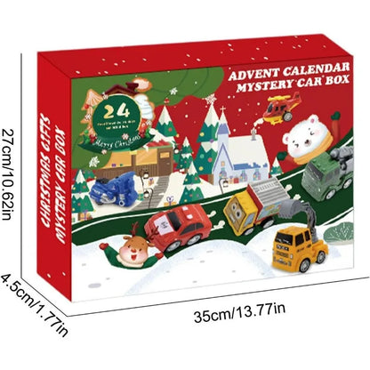 Calendar of 24 Colorful Pull Back Cars for Daily Racing Surprises Before Christmas