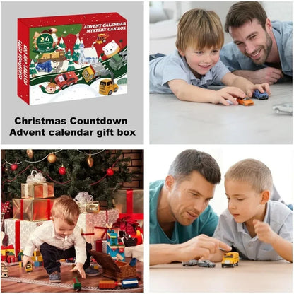 Calendar of 24 Colorful Pull Back Cars for Daily Racing Surprises Before Christmas