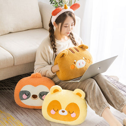 Plush Hand Warmer Pillow with Side Openings and PP Cotton Filling, 12 Inch