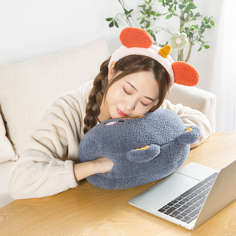 Plush Hand Warmer Pillow with Side Openings and PP Cotton Filling, 12 Inch