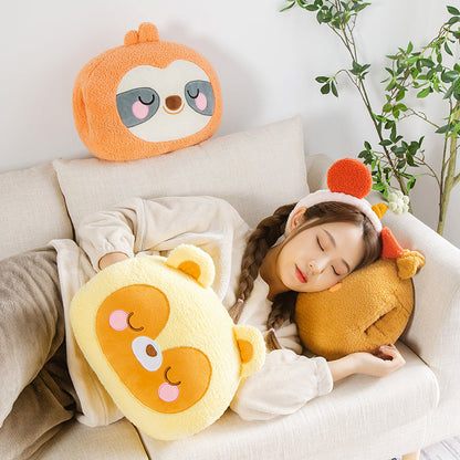 Plush Hand Warmer Pillow with Side Openings and PP Cotton Filling, 12 Inch