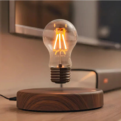 Levitating Lamp with Magnetic Float and Adjustable Color Temperature, Walnut Wood Base