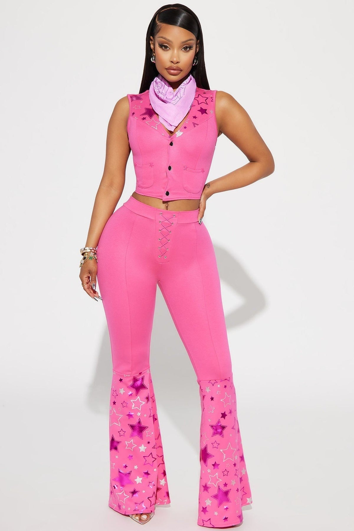 Frontier Style Outfit with Vest and Wide Leg Bottoms