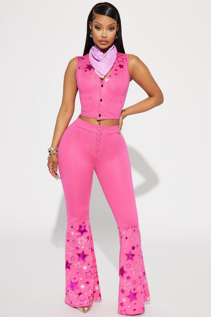Frontier Style Outfit with Vest and Wide Leg Bottoms
