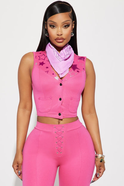 Frontier Style Outfit with Vest and Wide Leg Bottoms