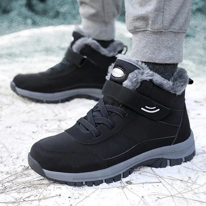 Women's Ankle High Snow Boots with Grip Tread and Plush Lining, Slip-On Design
