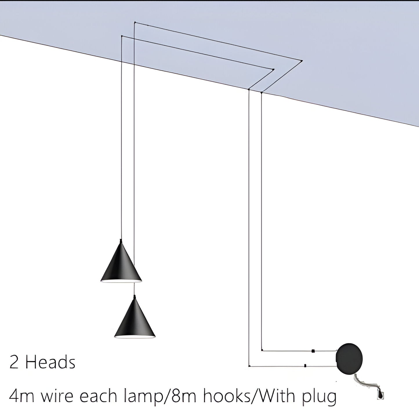 Modern Black Pendant Lamp, Minimalist Metal Hanging Light