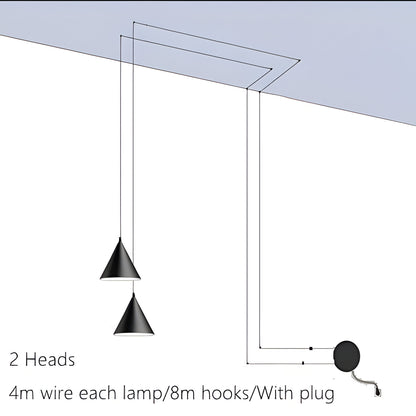 Modern Black Pendant Lamp, Minimalist Metal Hanging Light
