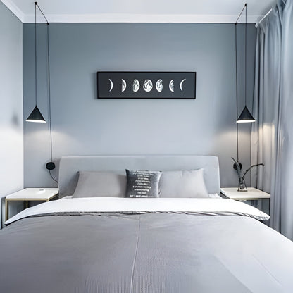Modern Black Pendant Lamp, Minimalist Metal Hanging Light