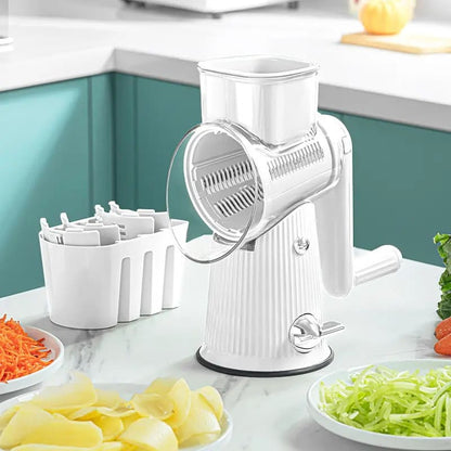 Vegetable Grater with Push Handle and Food Holder, Compact Storage
