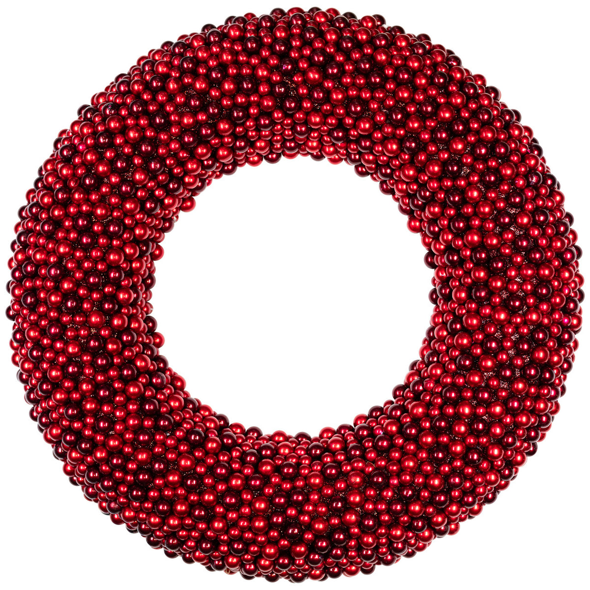 Crimson Berry Holiday Wreath with Sparkle Backing 20 Inch Unlit