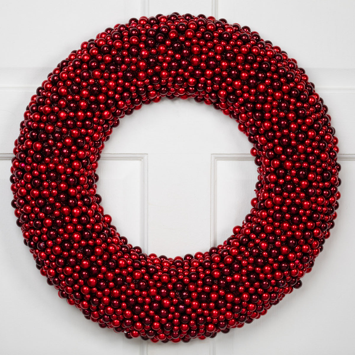 Crimson Berry Holiday Wreath with Sparkle Backing 20 Inch Unlit