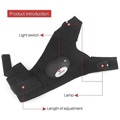 Fingerless LED Work Gloves with Dual Bright Index Finger Lights and Adjustable Strap