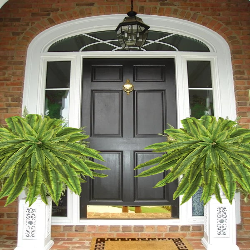 Artificial Boston Fern Set with Polyethylene and Water Resistant Construction, 18 Pack