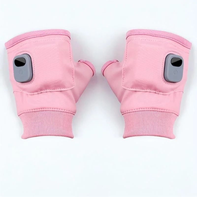 Heated Fingerless Gloves with Type C Charging and Three Temperature Settings in Black or Pink