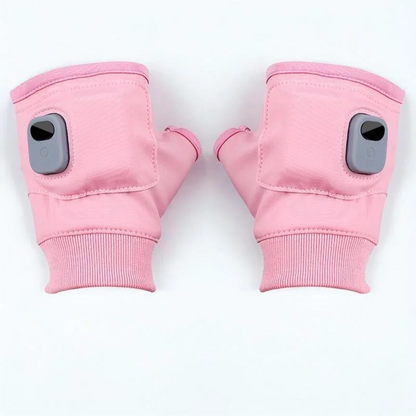 Heated Fingerless Gloves with Type C Charging and Three Temperature Settings in Black or Pink